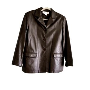 Jones New York Dark Brown Genuine Leather Jacket 14
